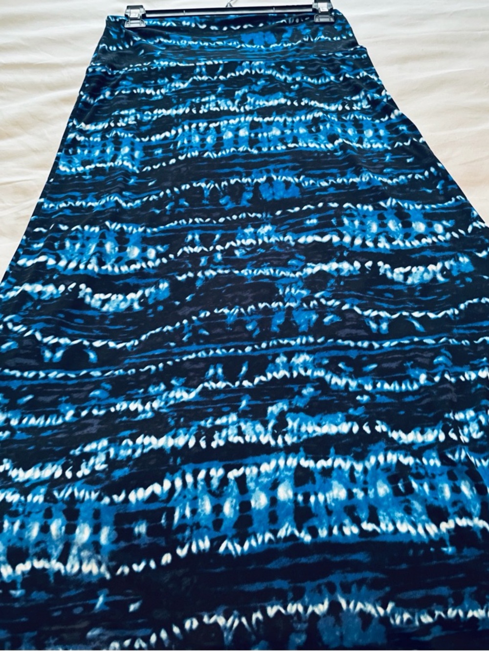 ECI Blue & Navy Patterned Maxi Skirt